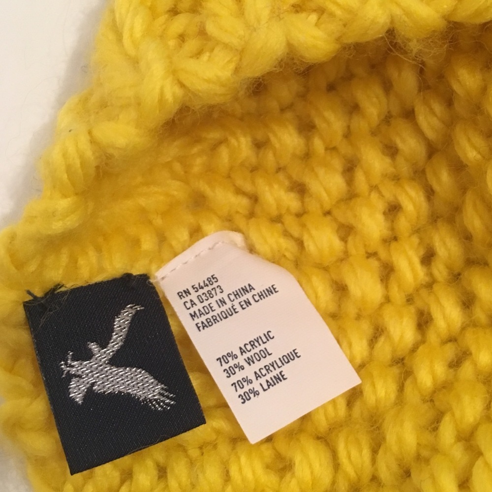 Bright Yellow AE Slouchy Beanie & Black Beanie - Picture 5 of 5